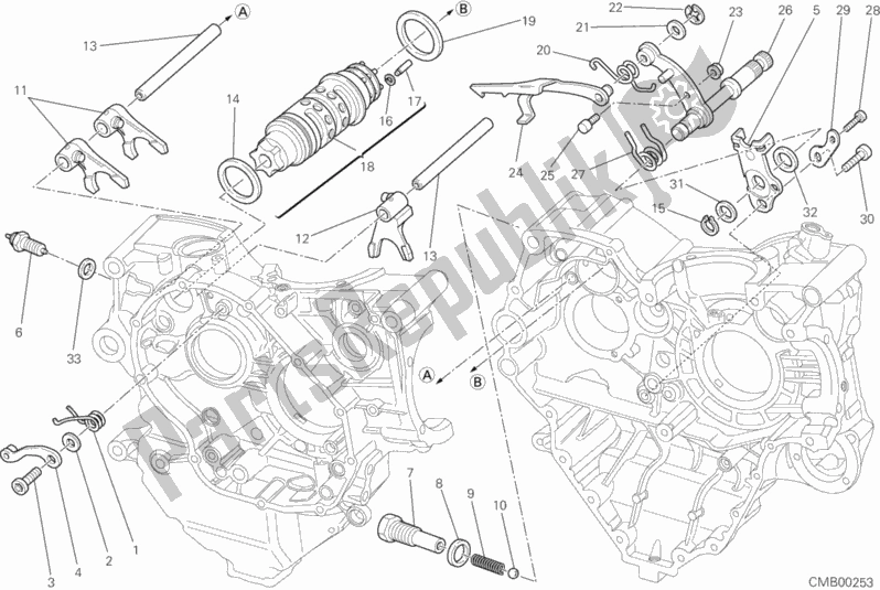 Wszystkie części do Krzywka Zmiany Biegów - Widelec Ducati Superbike 1198 S USA 2010